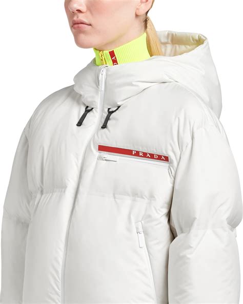 White Technical Nylon puffer jacket 